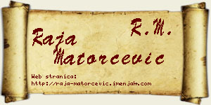 Raja Matorčević vizit kartica